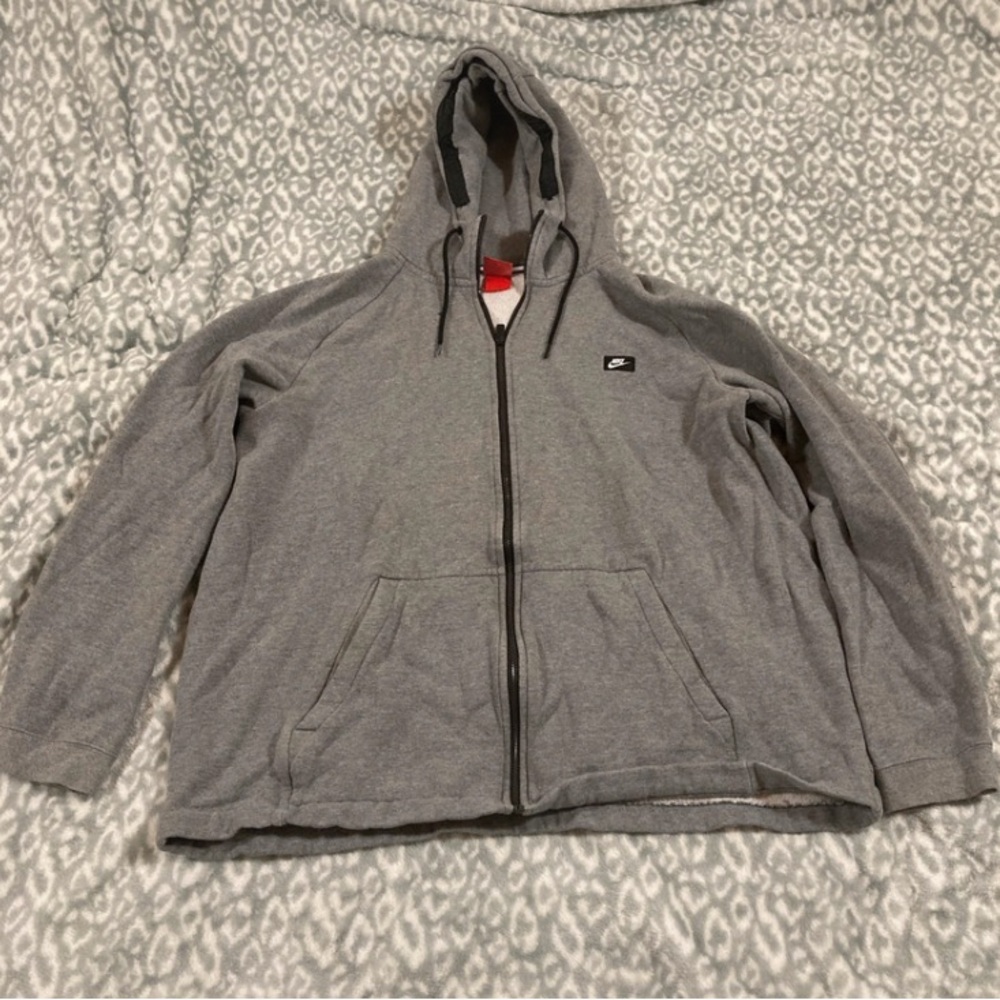 NIKE Men’s Grey Zipper Hoodie [3XL]